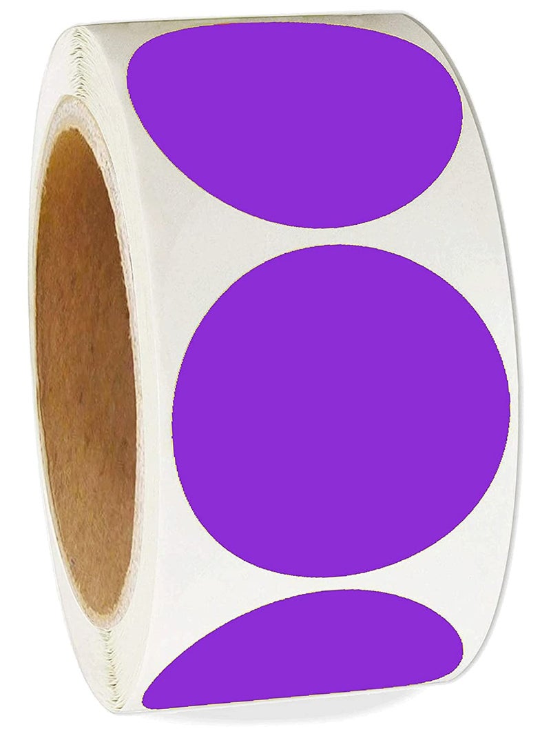 Well Tile 2 Inch Color-Code Labels Round Circle Stickers for Color Coding - Fluorescent Purple Christmas Inventory Labels Moving Stickers for Labeling Warehouse Classroom Office Food Service and Medical 500 Pcs - Image 1